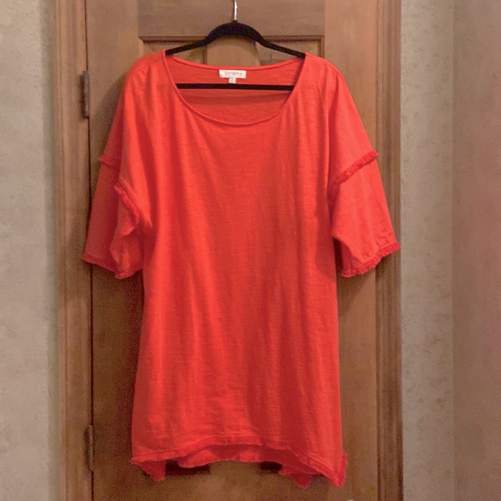 Orange, fringe, never worn swim cover-up